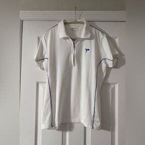 Peter Millar UPF 50+ Sun Comfort White Golf Polo Quarter Zip Womens Sz XL